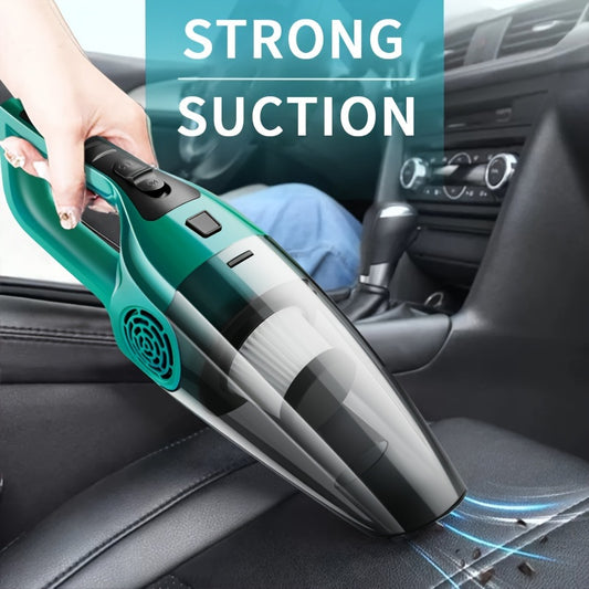 1pc Handheld Car Vacuum Cleaner, 12V Strong Suction Power, Portable Interior Dust Remover with Crevice Tool, Flat Nozzle, Cloth Filter, 0.2-0.3L Dust Cup, 3-5m Cord, Plastic Body, Car Plug, for Pet Hair Removal, Without Battery